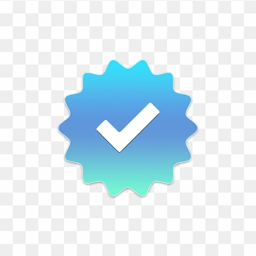 Verified badge blue tick transparent png